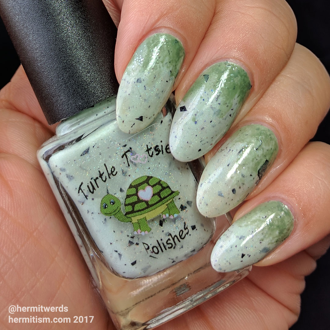 Turtle Tootsie's "Chocolate Chip Mint" - Hermit Werds - swatch on natural nails