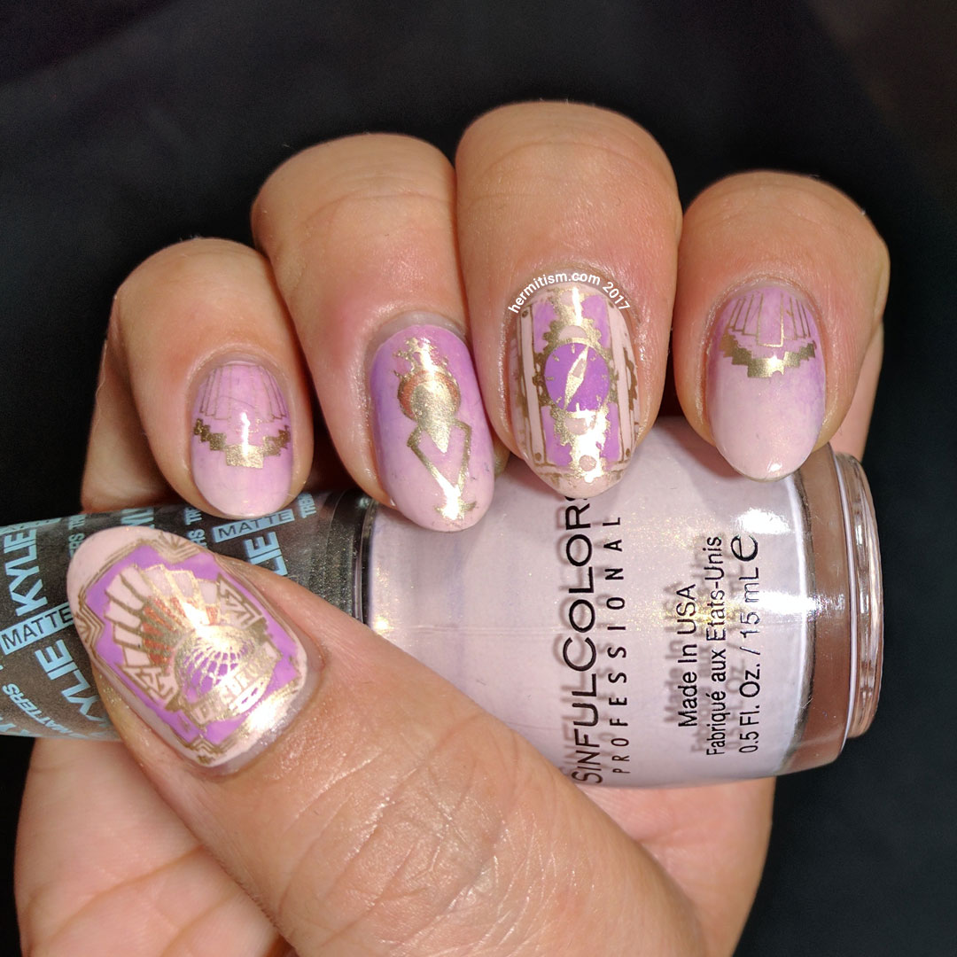 Decopunk Pink - Hermit Werds - 26 Great Nail Art Ideas (pink, lilac + gold)