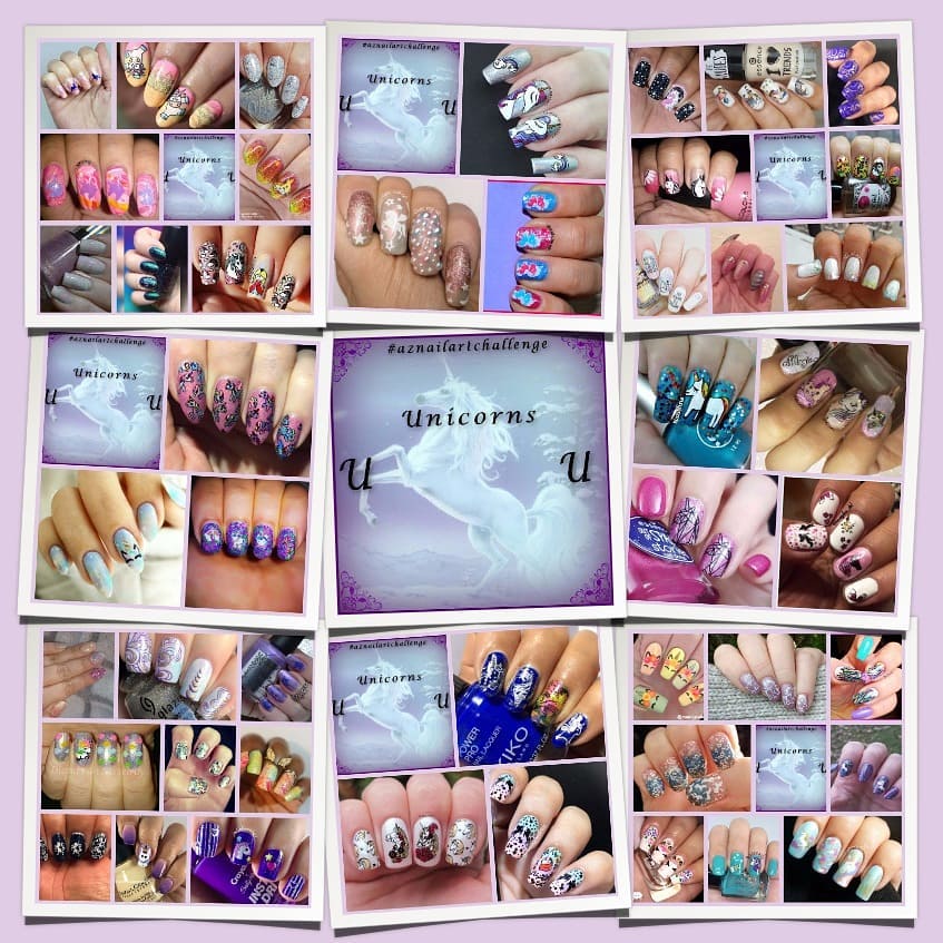 #AZNailArtChallenge Unicorn Collage