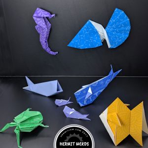 #origamidaily2007 - Hermit Werds - Frog, Goldfish, Trout, Large Mouth Bass, Fan Tail Fish, Sea Horse