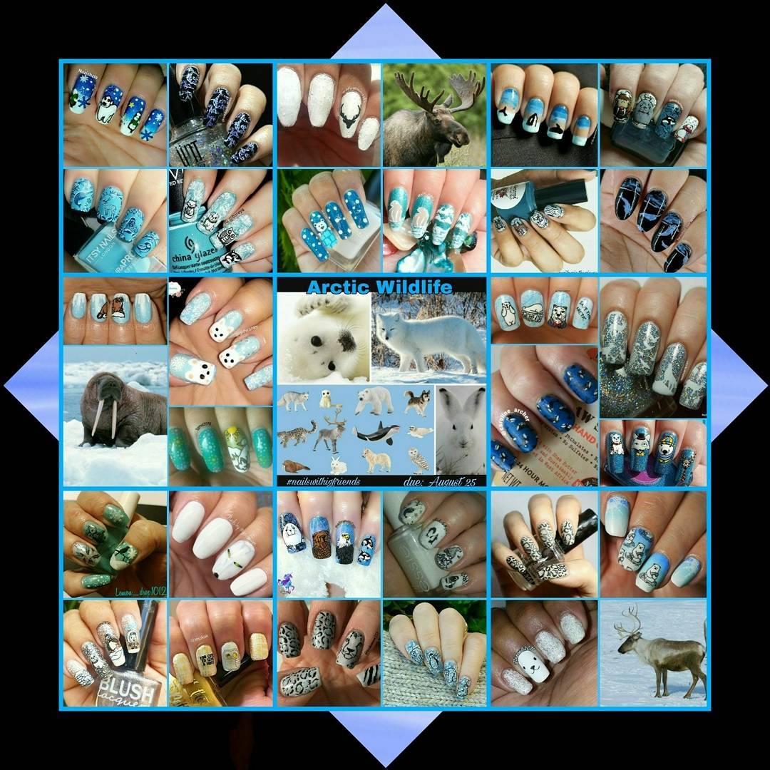 #NailsWithIgFriends - Arctic Wildlife collage