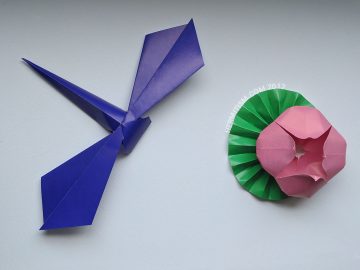 Origami from May - Hermit Werds - Dragonfly and Lily