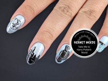 Take Me to Harry Potter's World - Hermit Werds - Harry Potter nail art featuring Hogwarts' train