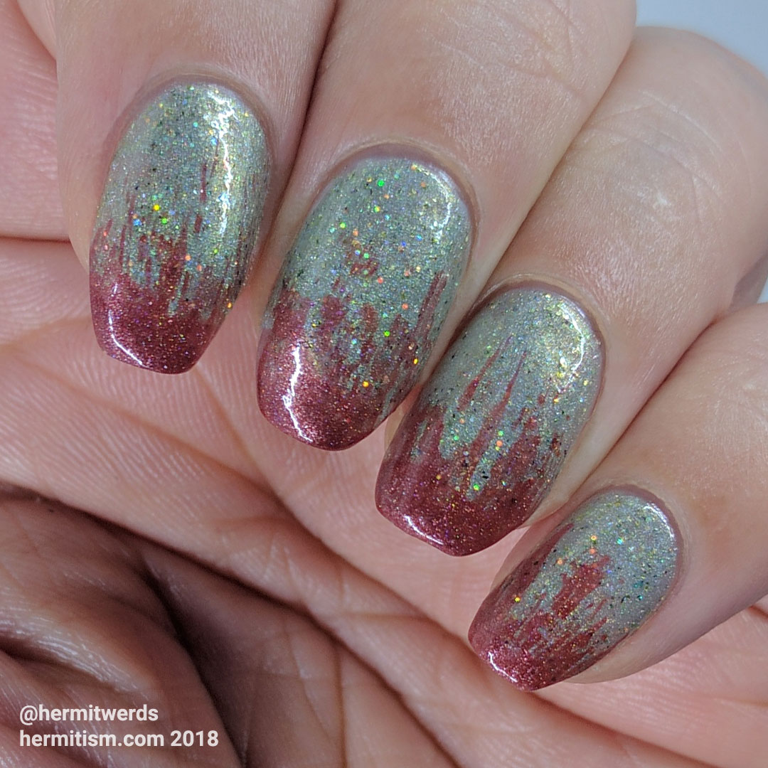 Native War Paints' "Zombie Unicorns Love Brains" with KBShimmers' "Men are from Marsala" on top