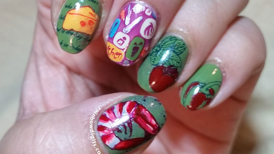 F is for Food - ABC Nail Art Challenge - Hermit Werds
