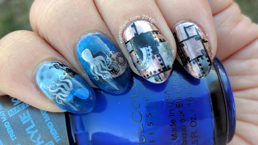 S is for Steampunk - ABC Nail Art Challenge - 31 Day Challenge (delicate) - Hermit Werds