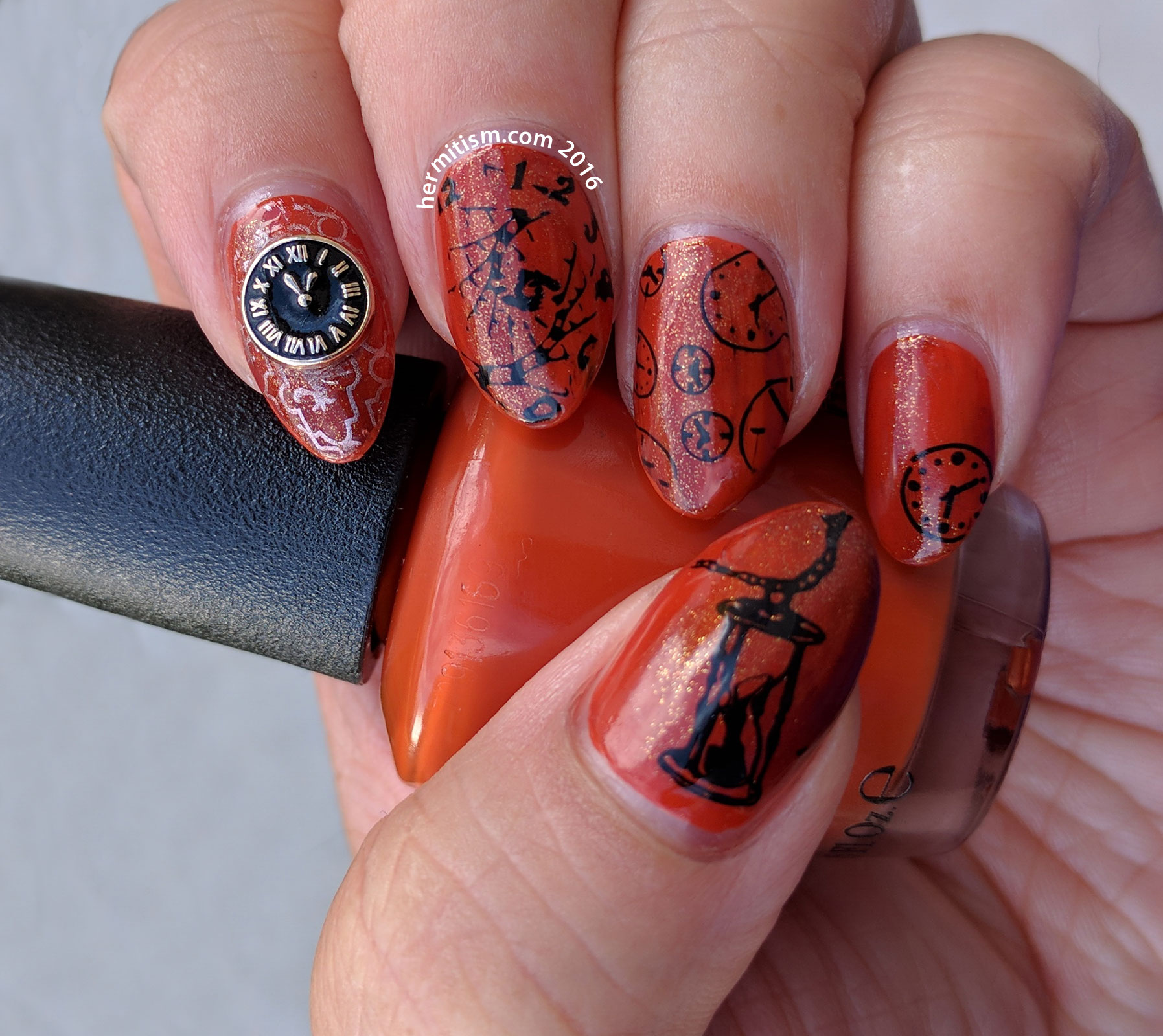 T is for TIme - ABC Nail Art Challenge - 31 Day Challenge (color) - Hermit Werds