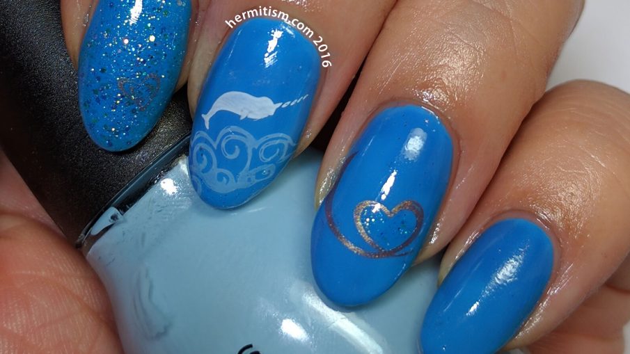 W is for Whale - ABC Nail Art Challenge - Hermit Werds