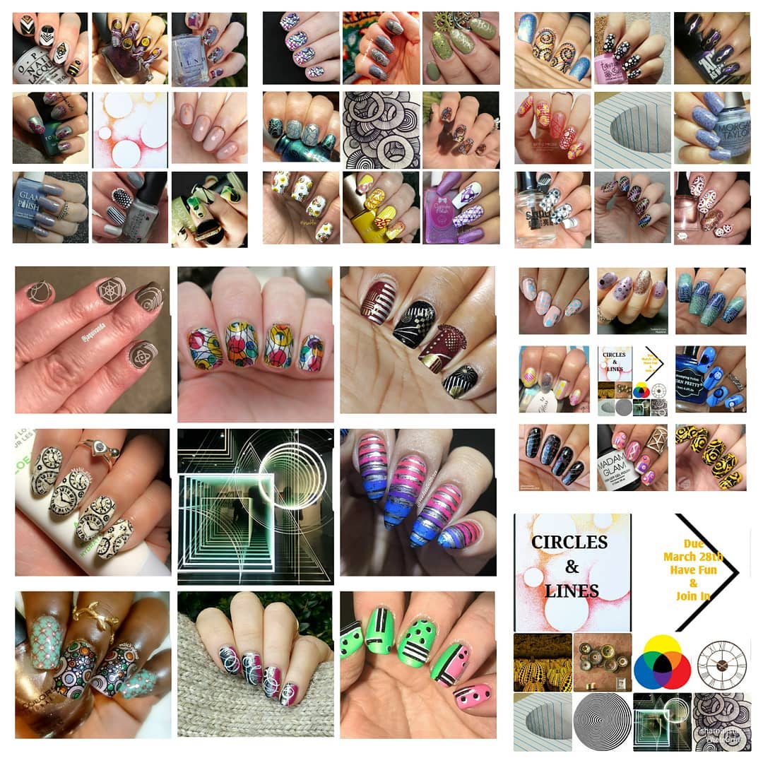 #NailsWithIgFriends - Circles and Lines collage