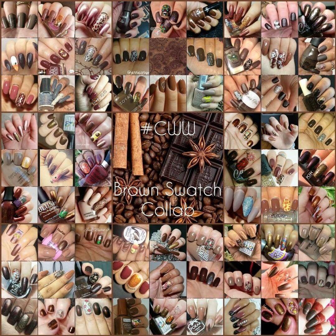 #ColoursWithinWomen - brown w/accent nail collage