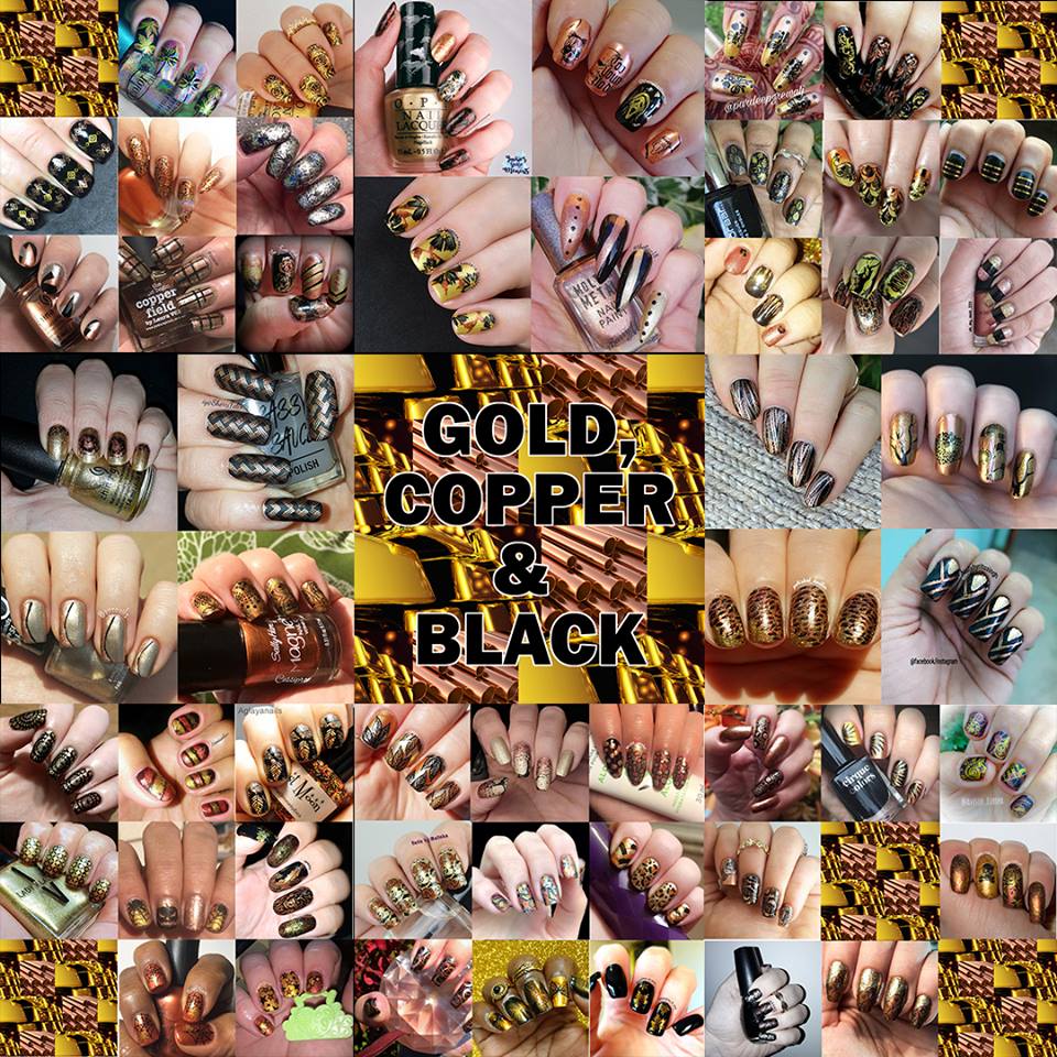 #WhenColoursCollide - gold/copper/black collage