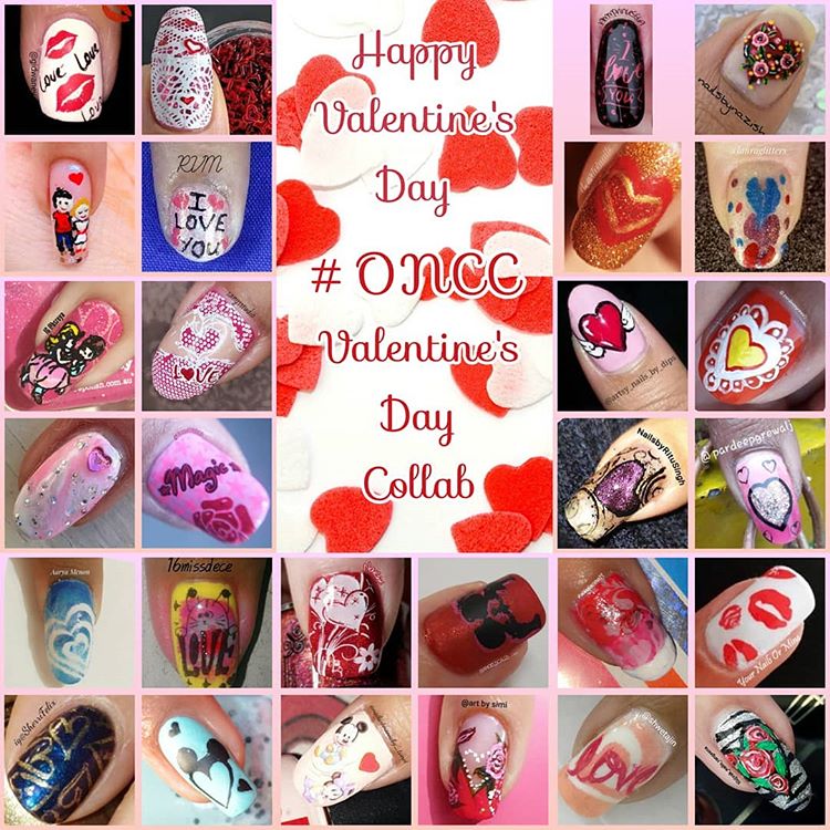 #OneNailCreativityClub - Valentine's Day collage