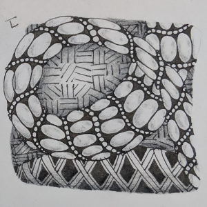 Daily Zentangle - Day 8 - Hermit Werds - Zentangle using Purk, Vega, and Nekton