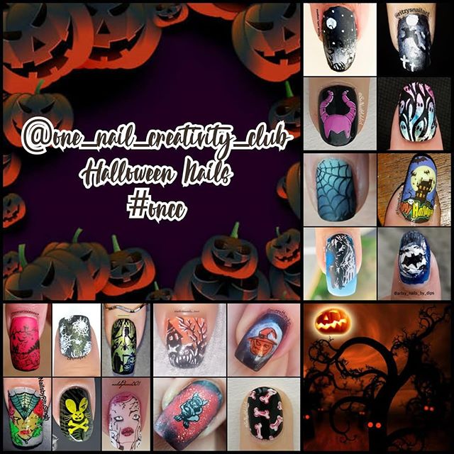 @one_nail_creativity_challenge collage Oct 2019 prompt: dark Halloween