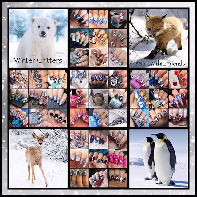 #NailsWithIgFriends - Winter Animals collage