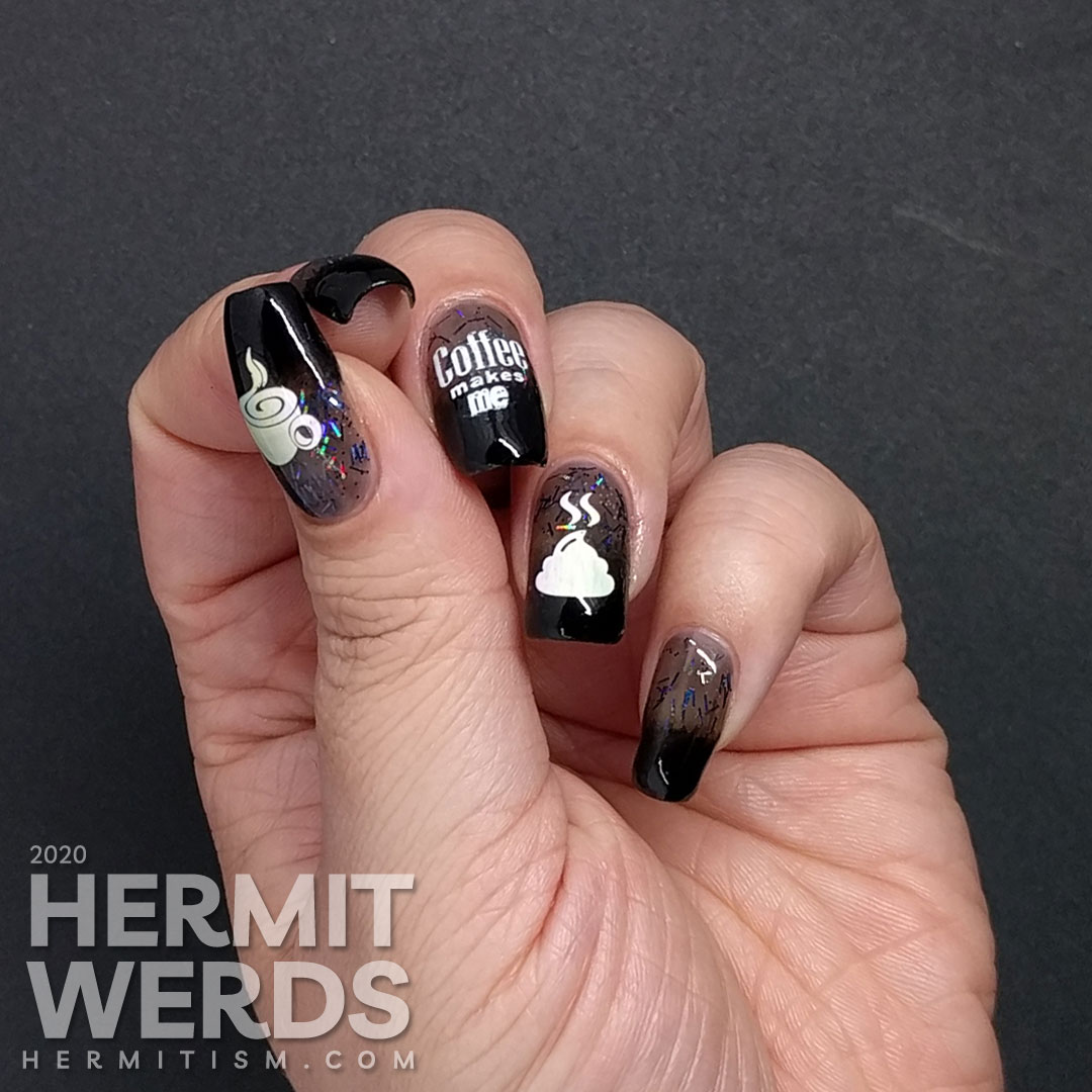 Coffee Makes Me Poop Nail Art Hermit Werds