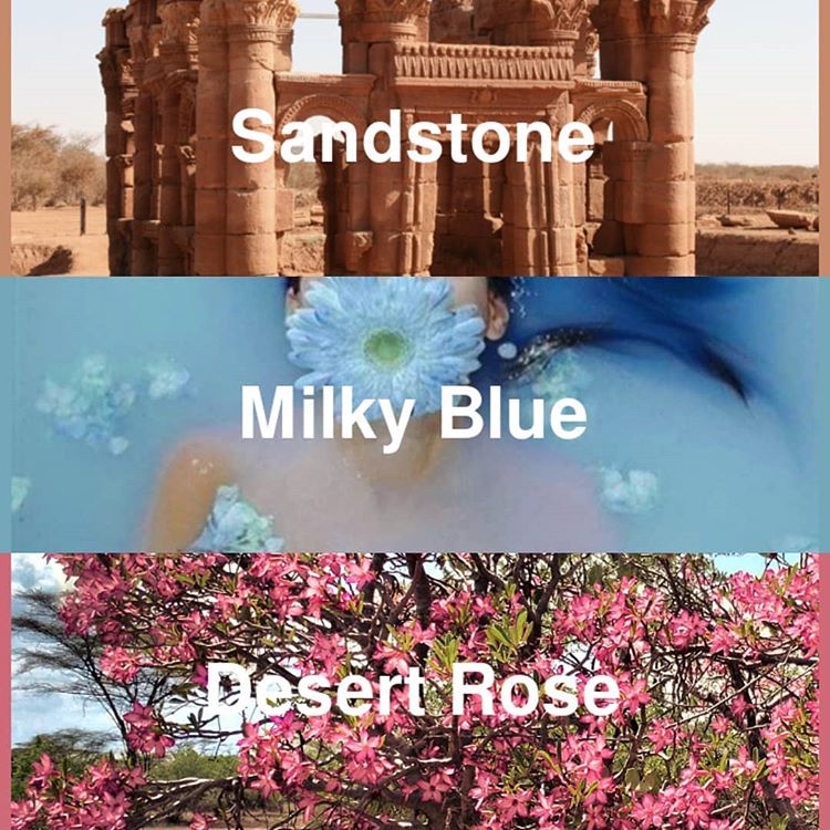 #pantone2020winterchallenge - sandstone, milky blue, desert rose