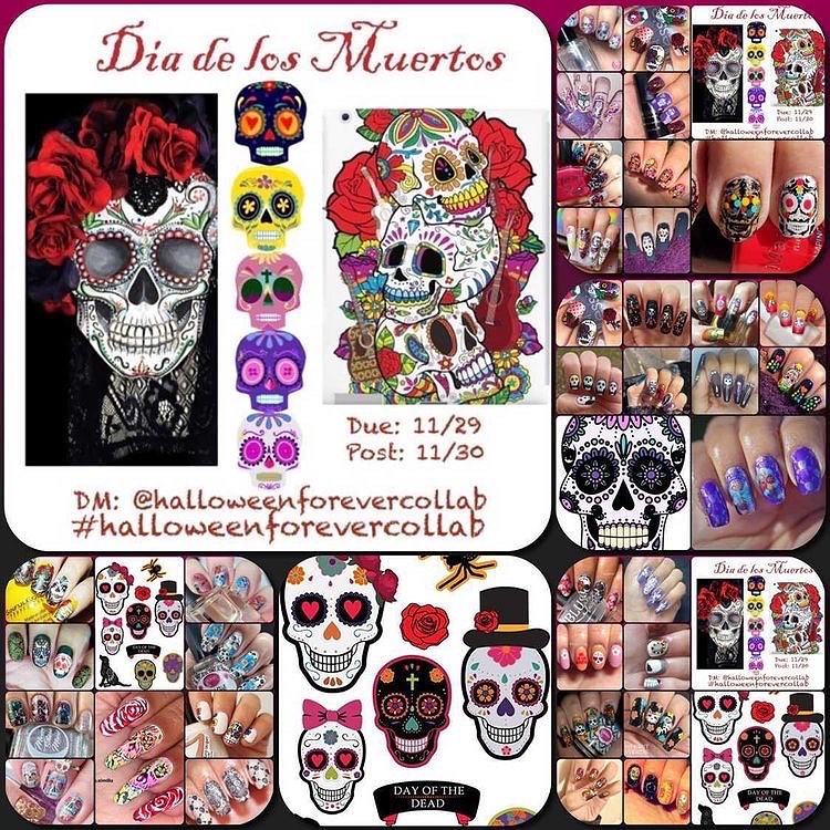 #halloweenforevercollab - sugar skull collage 2020