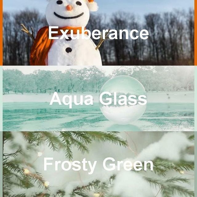 #pantone2020winterchallenge - Exuberance, Aqua Glass, Frosty Green