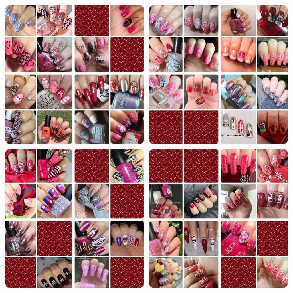 #NailsWithIGFriends - Valentine's Day collage