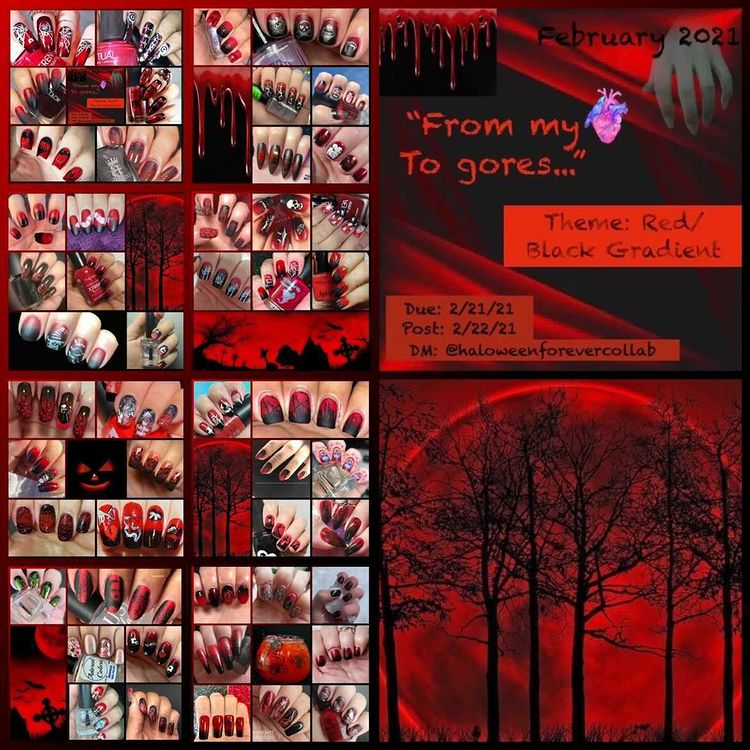 #HalloweenForeverCollab - Red/Black Gradient collage