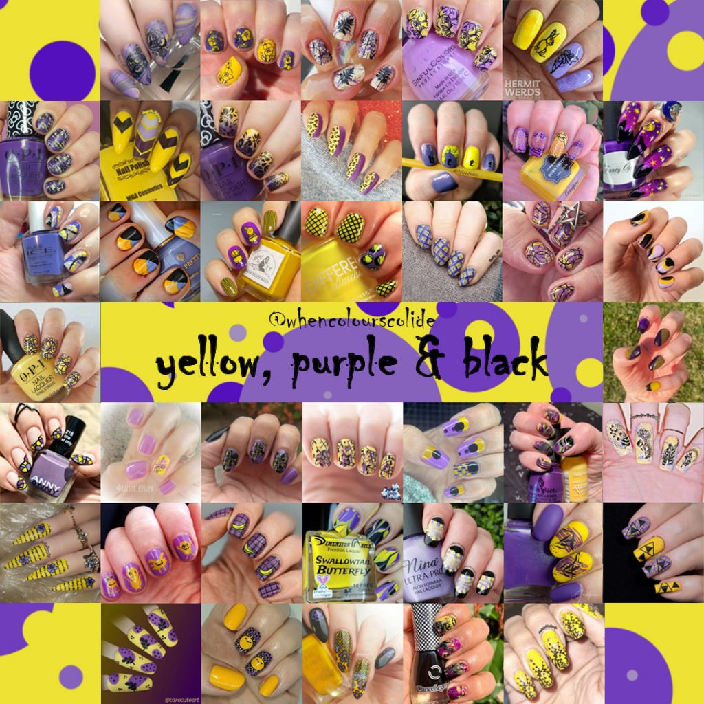 #WhenColoursCollide - yellow, purple, black collage