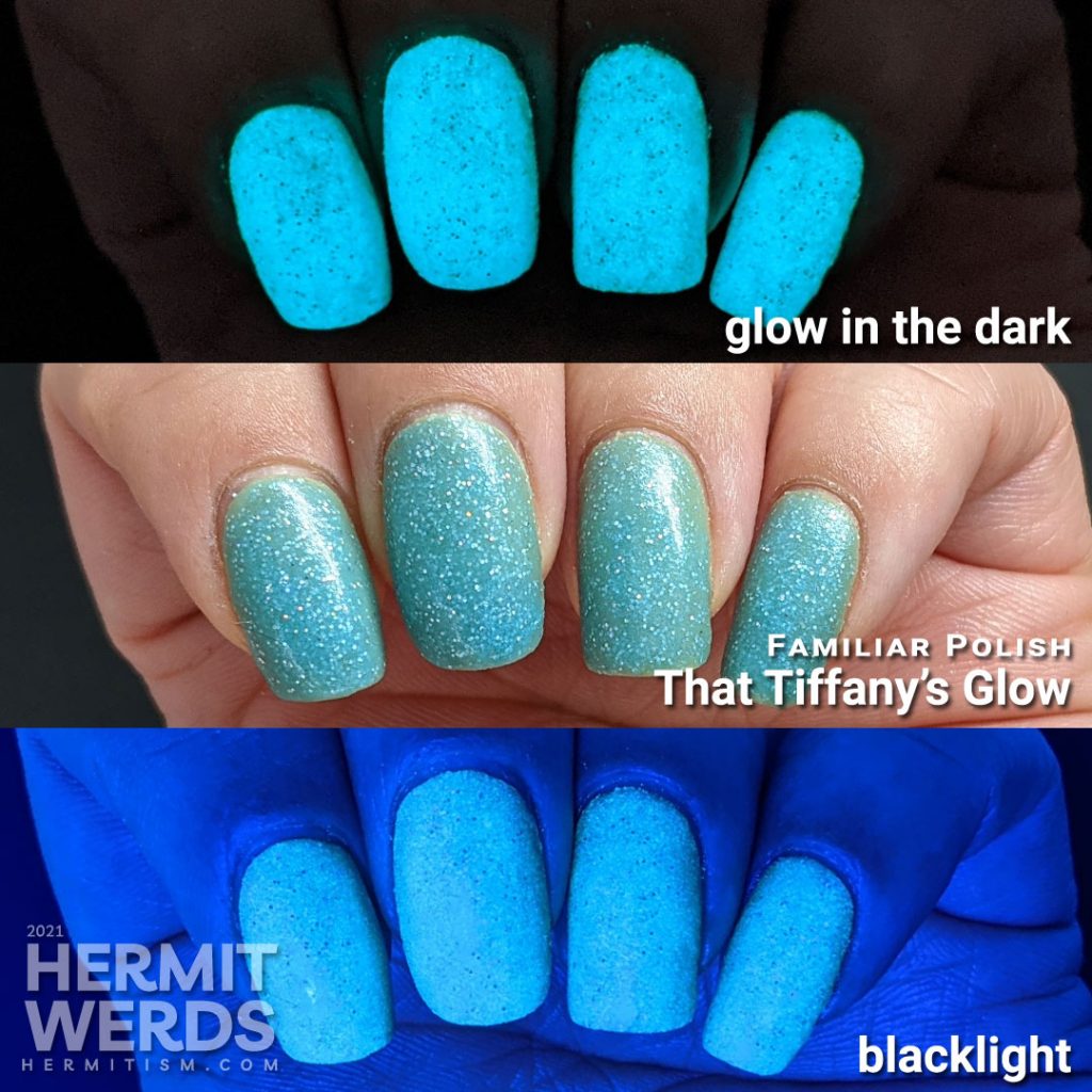 Thorny teal rose vines against a glow in the dark sparkly teal base with fairy and centipede reverse stamping decals.