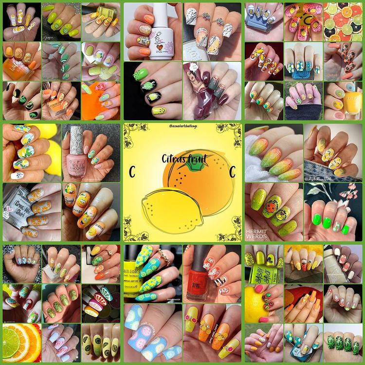 #AZNailArtChallenge - 'C' is for Citrus collage