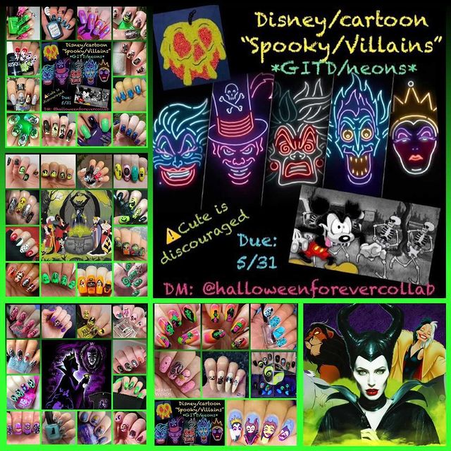 #HalloweenForeverCollab - Disney Villain collage
