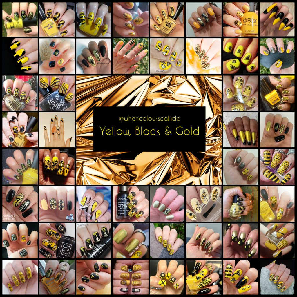 #WhenColoursCollide - Yellow, Black, Gold collage