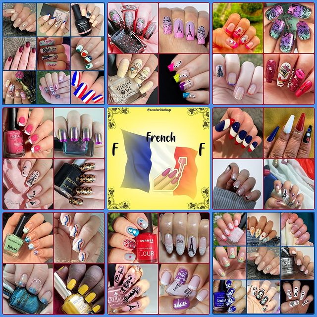 #AZNailArtChallenge - 'F' is for French collage