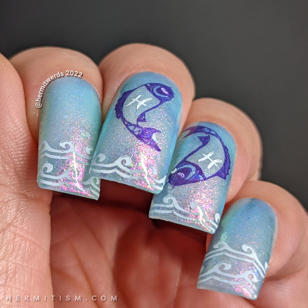 Zodiac Collection: Pisces - Nail Art - Hermit Werds