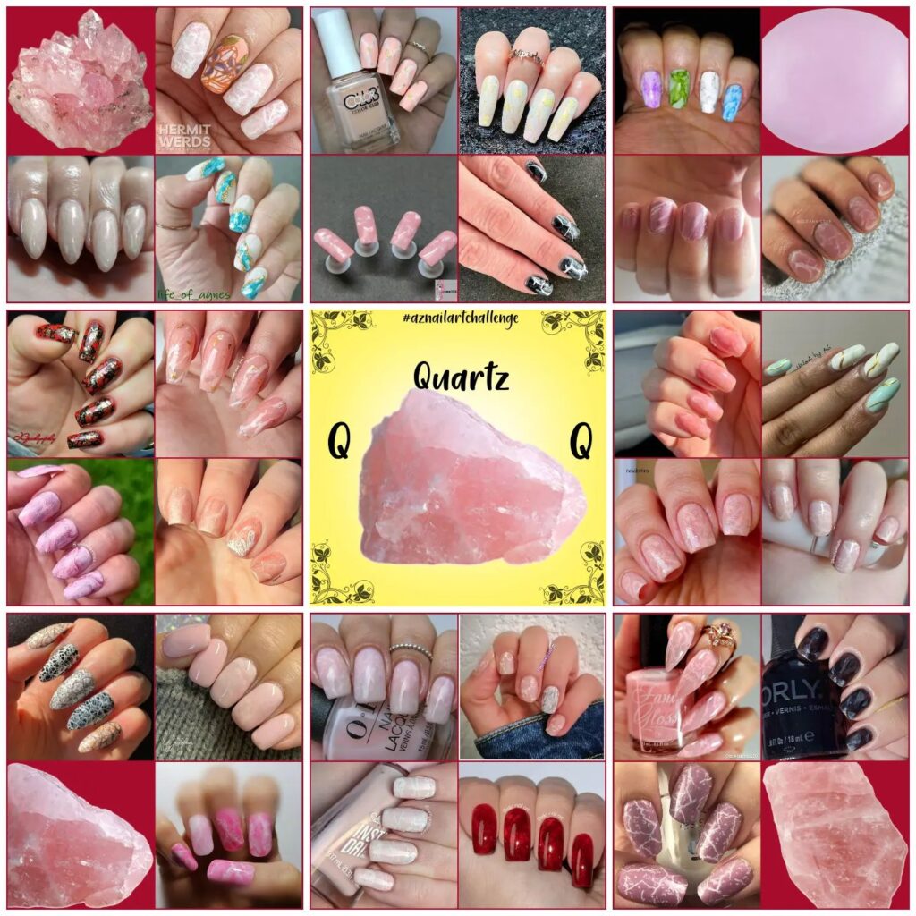 #AZNailArtChallenge - 'Q' is for Quartz collage