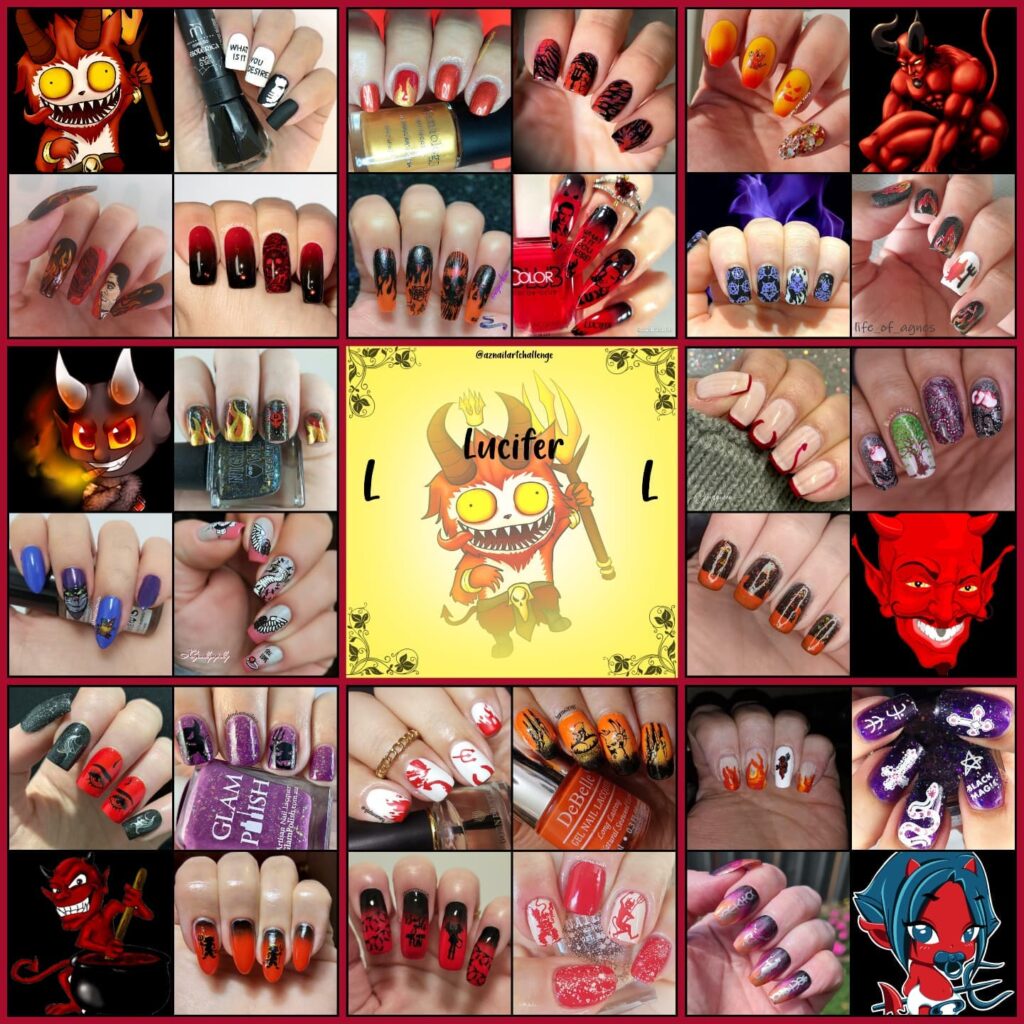 #AZNailArtChallenge - 'L' is for Lucifer collage