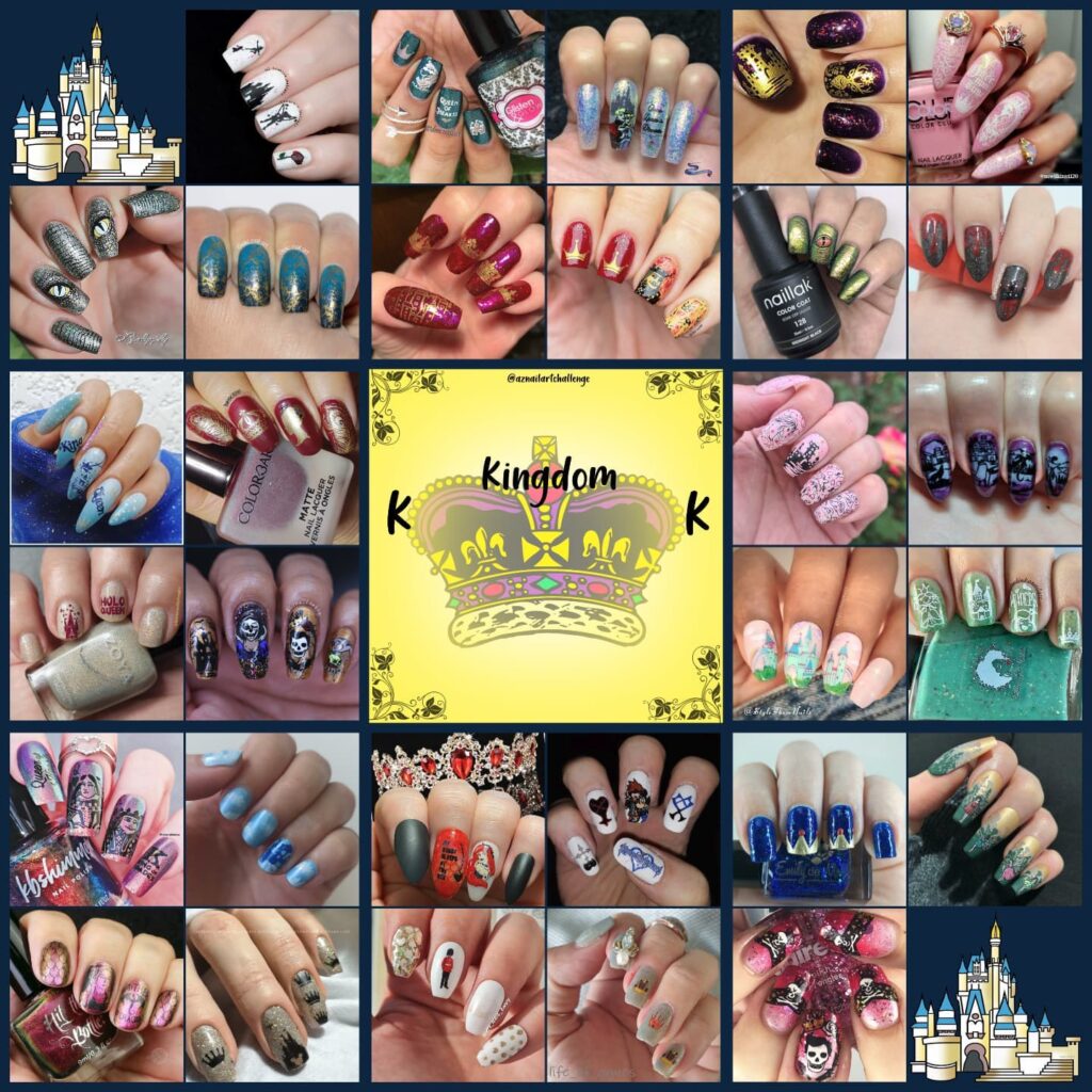 #AZNailArtChallenge - 'K' is for Kingdom collage