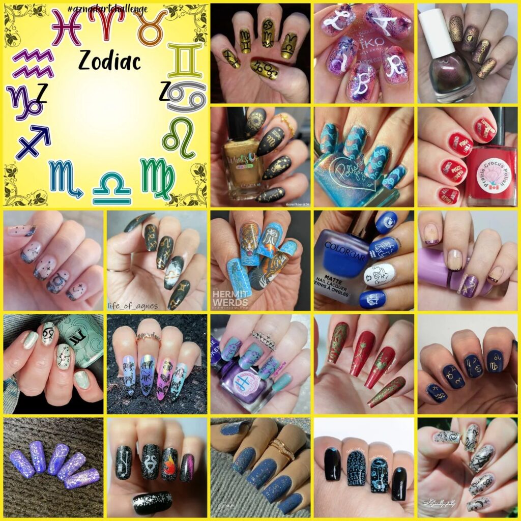 #AZNailArtChallenge - 'Z' is for Zodiac collage