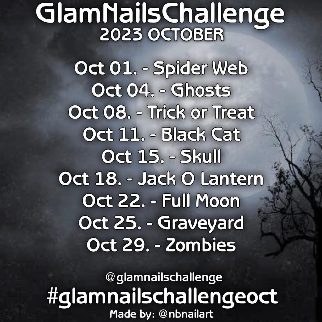 @GlamNailsChallenge - October 2023 prompts