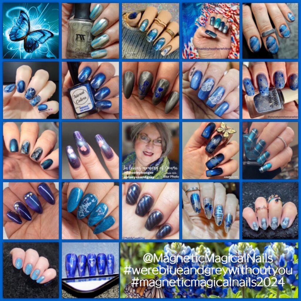 @MagneticMagicalNails - Blue & Grey for Donna collage