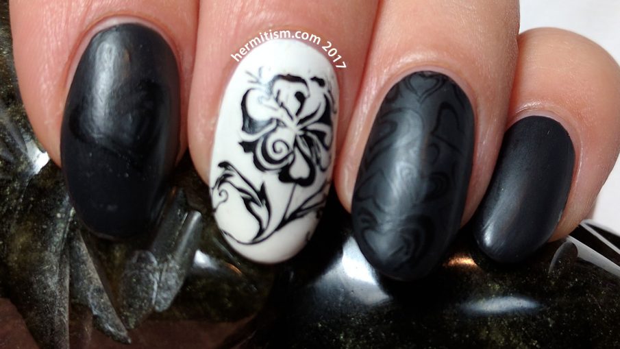 Black and White Valentine - 26 Great Nail Art Ideas - Hermit Werds