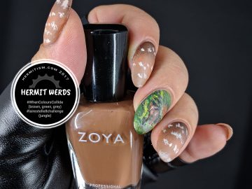 Mighty Jungle, Mighty Deer - Hermit Werds - Freehand painted brocket deer in the jungle accent nail with fawn pattern