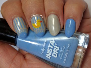R is for Rubber Ducky - ABC Nail Art Challenge - 31 Day Challenge (Stripes) - Hermit Werds